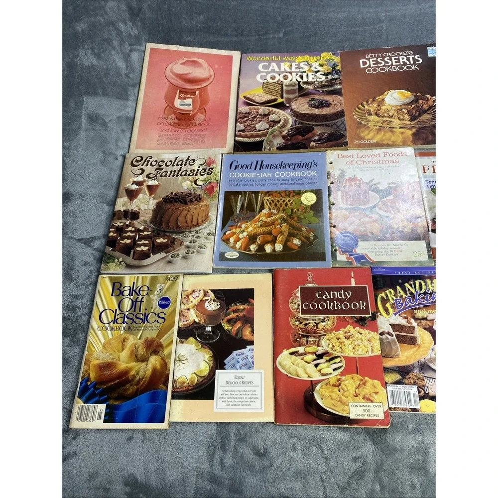Vintage Dessert Recipe Books Cook Bake Lot of 19 Hershey Pillsbury Tast of Homes